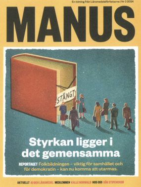 Omslag till tidningen Manus. Foto.